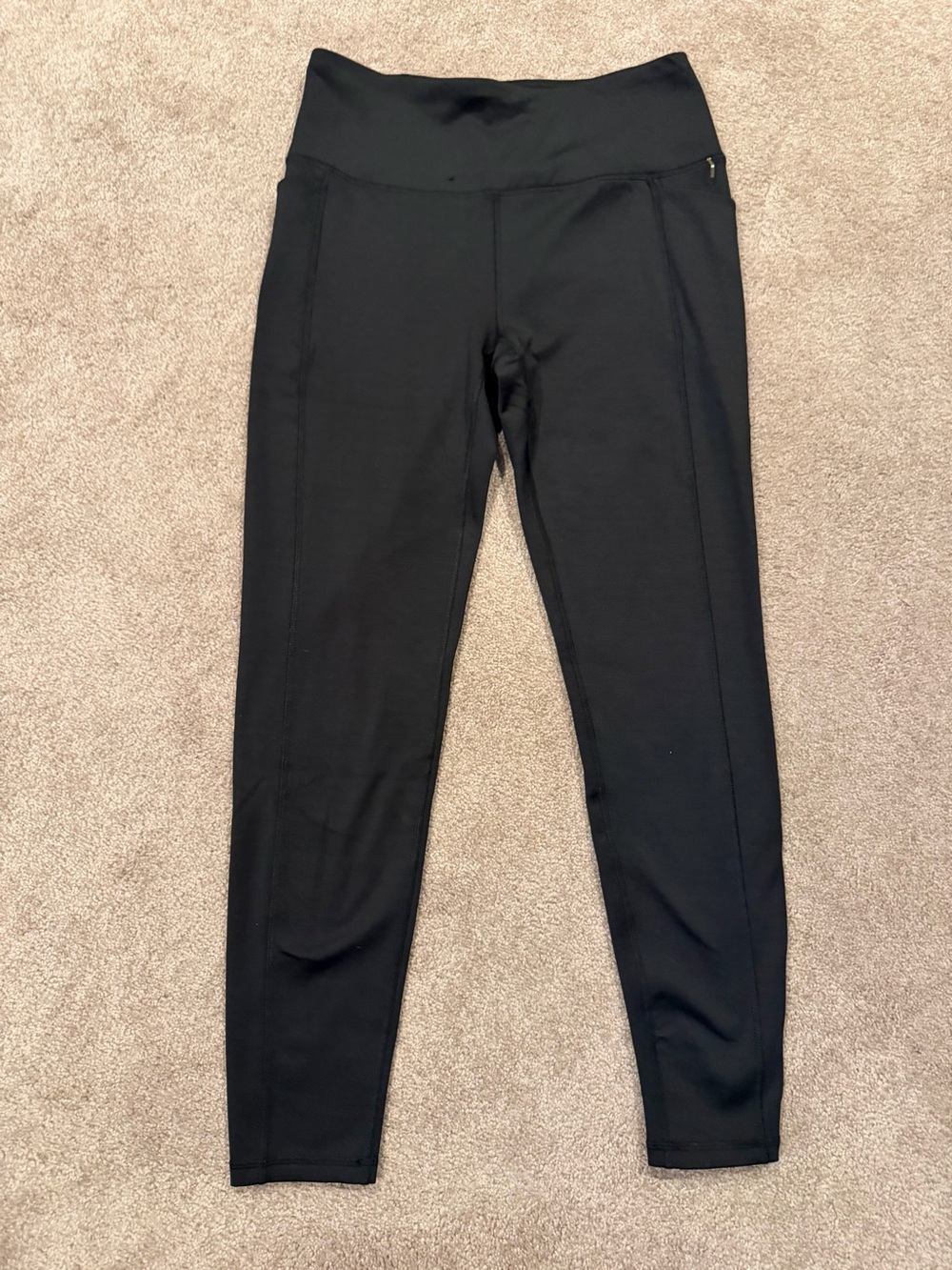 Spyder Leggings Large Black High Rise Side Pockets Activewear